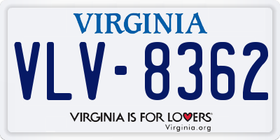 VA license plate VLV8362