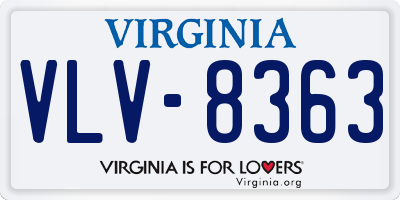 VA license plate VLV8363