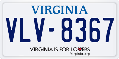 VA license plate VLV8367