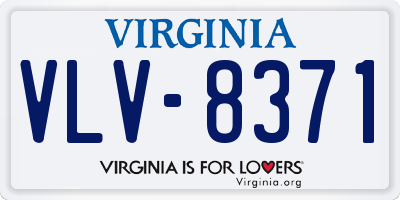 VA license plate VLV8371