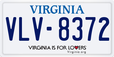 VA license plate VLV8372