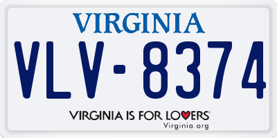 VA license plate VLV8374