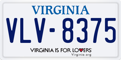 VA license plate VLV8375