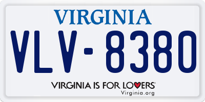 VA license plate VLV8380