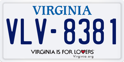 VA license plate VLV8381