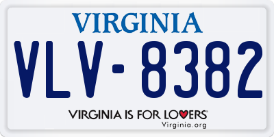 VA license plate VLV8382