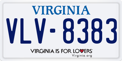 VA license plate VLV8383