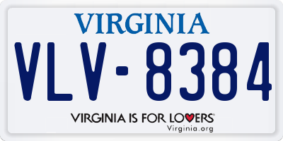 VA license plate VLV8384