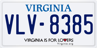 VA license plate VLV8385