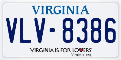 VA license plate VLV8386