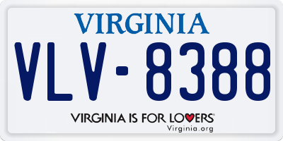 VA license plate VLV8388