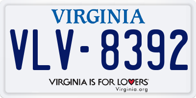 VA license plate VLV8392