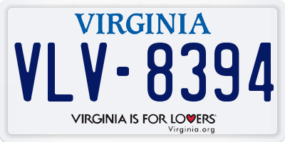 VA license plate VLV8394