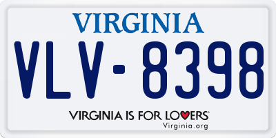 VA license plate VLV8398