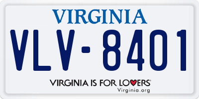 VA license plate VLV8401