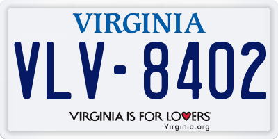 VA license plate VLV8402