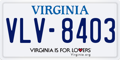 VA license plate VLV8403