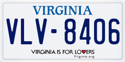 VA license plate VLV8406