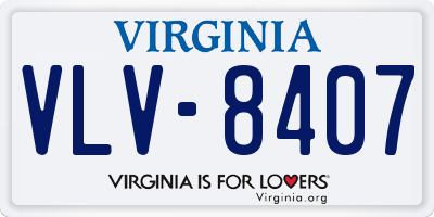 VA license plate VLV8407