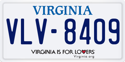 VA license plate VLV8409