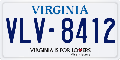 VA license plate VLV8412