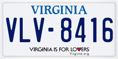 VA license plate VLV8416