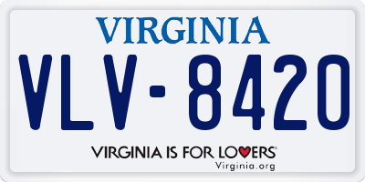 VA license plate VLV8420