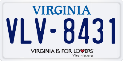 VA license plate VLV8431