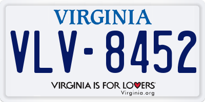 VA license plate VLV8452