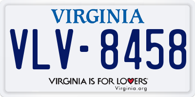 VA license plate VLV8458