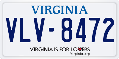 VA license plate VLV8472