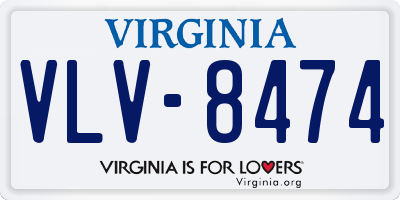 VA license plate VLV8474