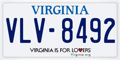 VA license plate VLV8492