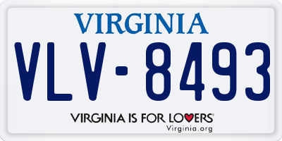 VA license plate VLV8493