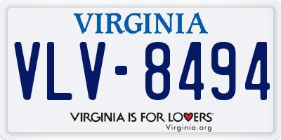 VA license plate VLV8494
