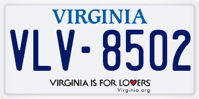 VA license plate VLV8502