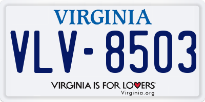 VA license plate VLV8503