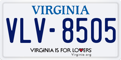 VA license plate VLV8505