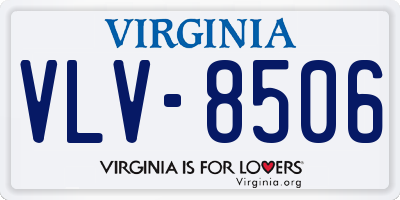 VA license plate VLV8506