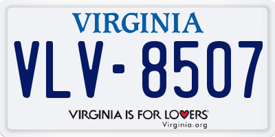 VA license plate VLV8507