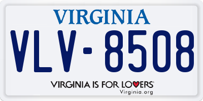 VA license plate VLV8508