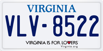 VA license plate VLV8522