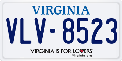 VA license plate VLV8523