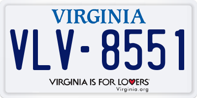 VA license plate VLV8551