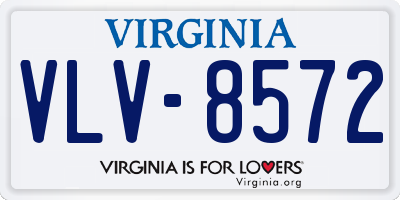 VA license plate VLV8572