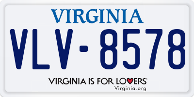 VA license plate VLV8578