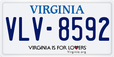 VA license plate VLV8592