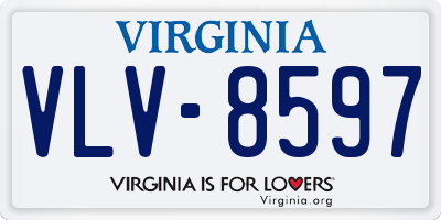 VA license plate VLV8597