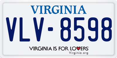 VA license plate VLV8598