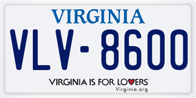 VA license plate VLV8600